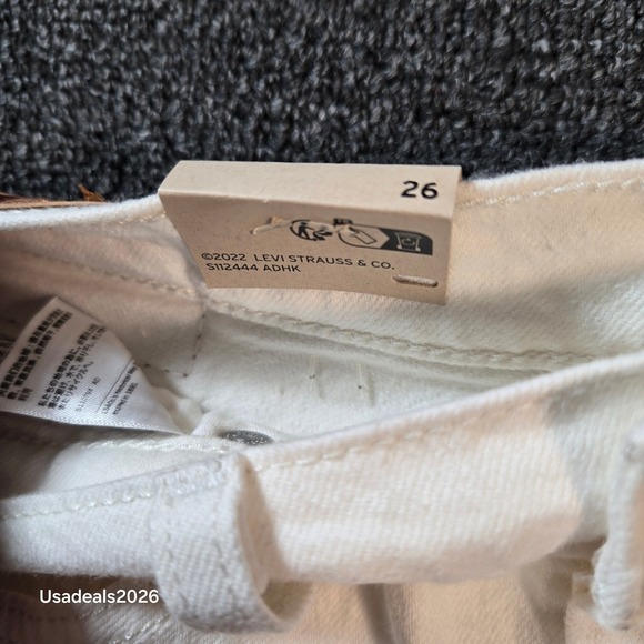 Levis 501 Original Shorts Womens 26 White High Rise Denim Jean Shorts 563270473 - Picture 3 of 9